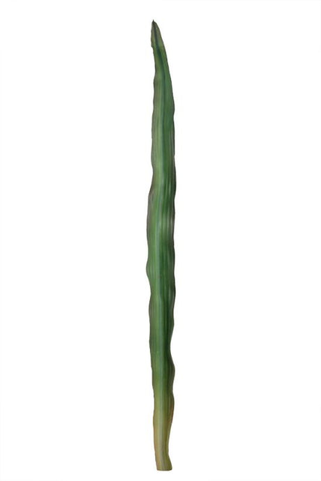 Set of 2 mid green artificial PU Gymea leaves, perfect for tropical-themed decor and flower arrangements, 100cm long.