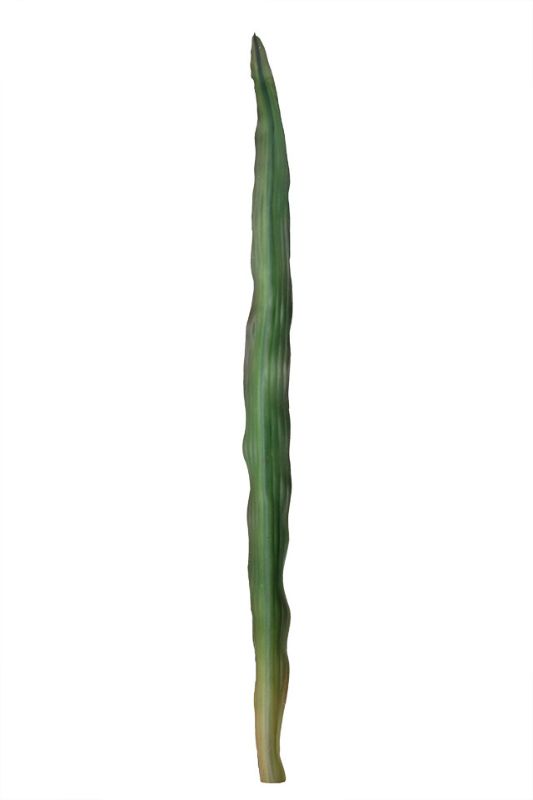Set of 2 mid green artificial PU Gymea leaves, perfect for tropical-themed decor and flower arrangements, 100cm long.