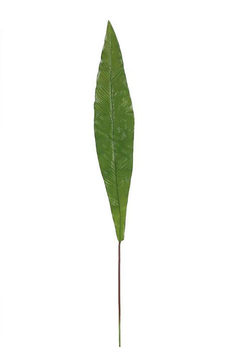 Set of 5 mid-green artificial large spear leaves, each 108cm tall, ideal for low-maintenance tropical decor.