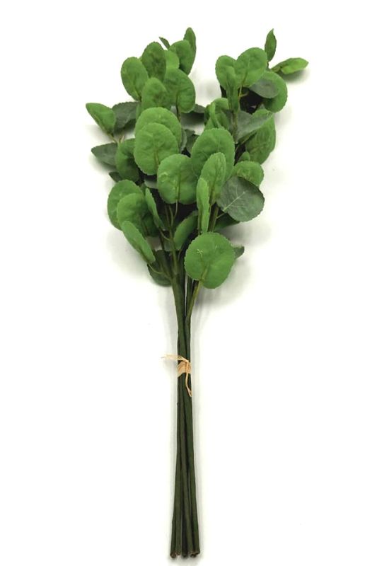 Lush 65cm Artificial Dollar Leaf Bush in mid green, featuring realistic round leaves for vibrant home or office decor.