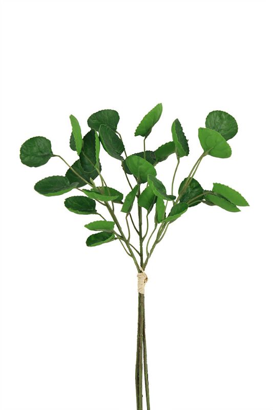 Artificial mini violet leaves in mid green, set of 4, perfect for adding natural elegance to any decor.