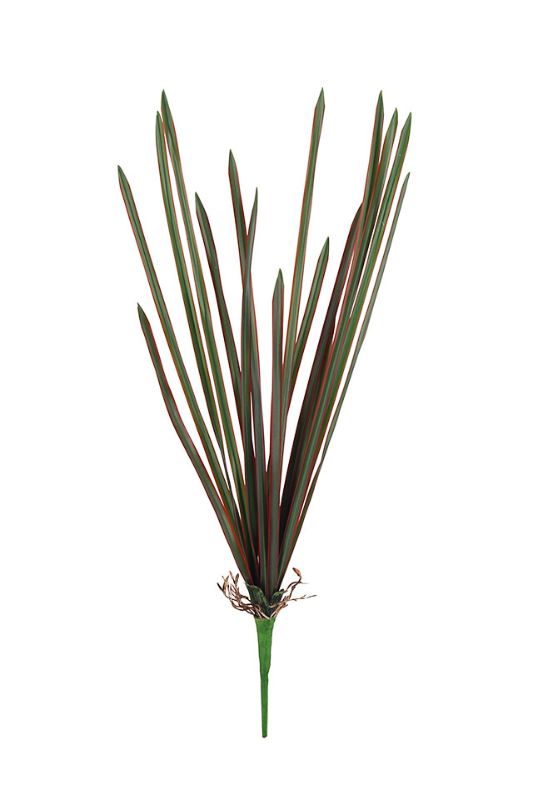 Artificial Flax Leaf Spray set of 6, featuring 18 realistic mid-green leaves with elegant red edges, perfect for home decor.