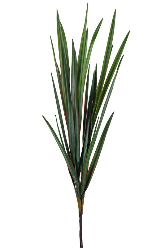 Artificial Flax Leaf Spray in mid green with red edges features 27 realistic wired leaves, perfect for vibrant home decor.