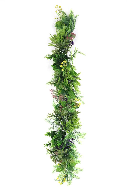 Artificial Greenery Trail - FERN/FLOWERS -  Light Green - Set of 6