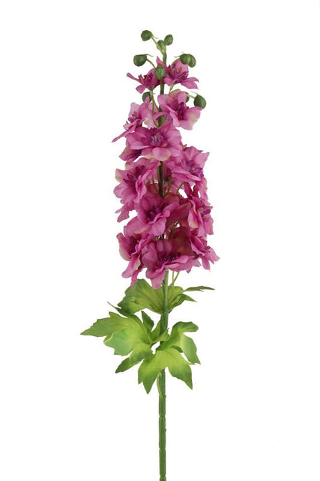 Artificial white delphinium stem, 80cm tall, perfect for elegant DIY arrangements or home decor without maintenance.