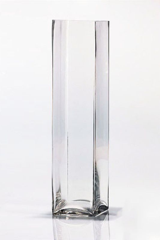 Glass - Tall Cube Vase -  Clear
