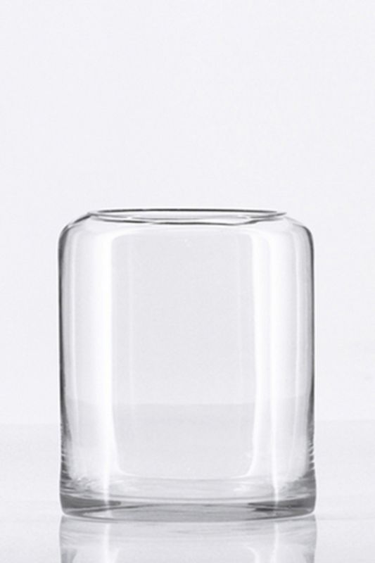 Glass - Curve Top Cylinder Vase -  Clear - Set of 12