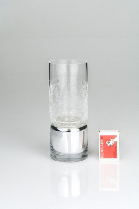 Glass - Cyl on Silv Stand C/holder -  Silver