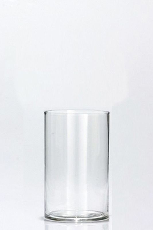 Glass - Plain Cylinder Vase (Flame Rim) -  Clear - Set of 48