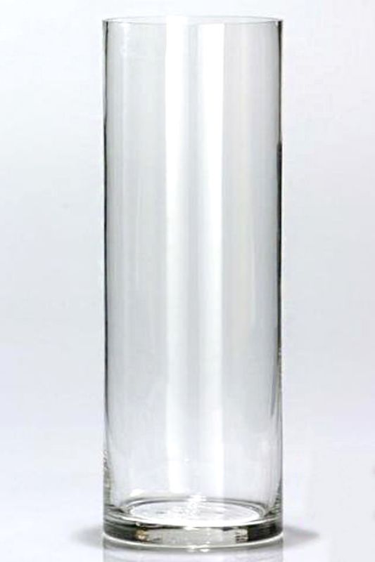 Glass - Plain Cylinder Vase -  Clear - Set of 12