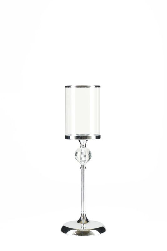 Glass - Chrome Stick with Glass Sleeve -  Silver