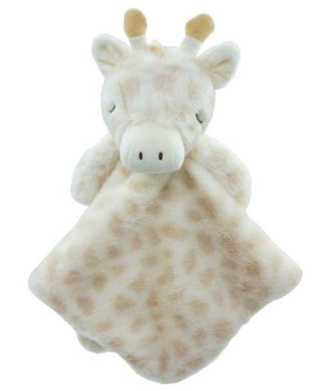 Soft Plush Giraffe Baby Cuddle Blanket, 38x36cm, perfect for infants with a lightweight design for comfort and on-the-go convenience.