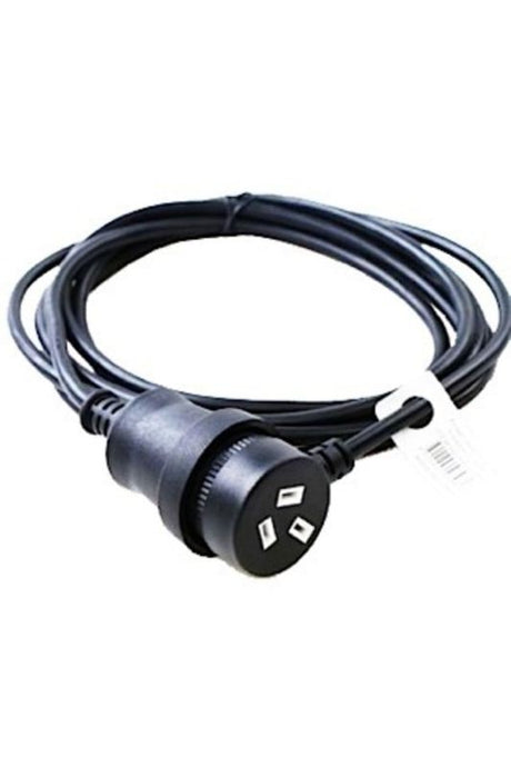3m black piggy back extension lead for convenient power access at home or office, designed for durability and efficiency.