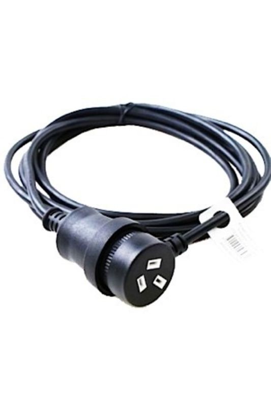 3m black piggy back extension lead for convenient power access at home or office, designed for durability and efficiency.
