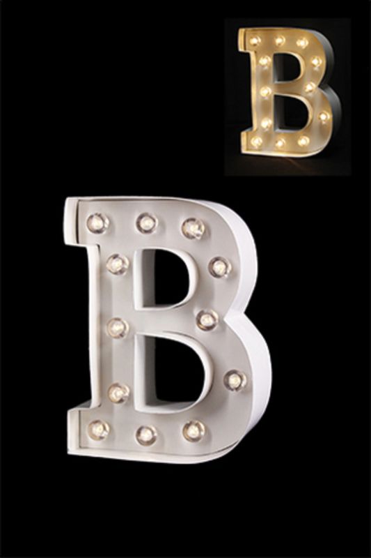 Gloss Card LED Letter 'B' - - Warm White 2 X AAA Battery (Required) -  White