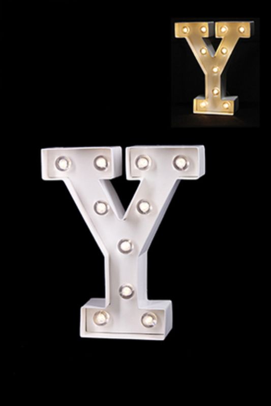 Gloss Card LED Letter 'Y' - - Warm White 2 X AAA Battery (Required) -  White