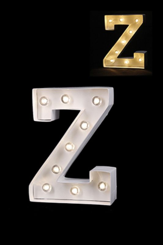 Gloss Card LED Letter 'Z' - - Warm White 2 X AAA Battery (Required) -  White