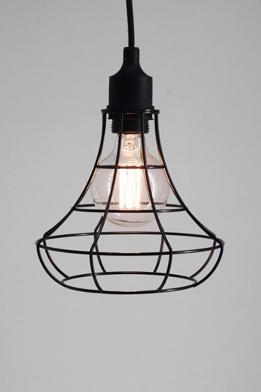 Wire Frame Pendant (Bell) -  Black