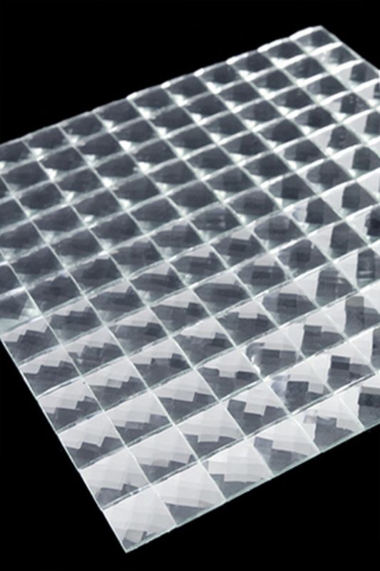 Stunning 13 facet silver mirror tile sheet, 30x30 cm, perfect for modern accent walls and enhancing natural light.