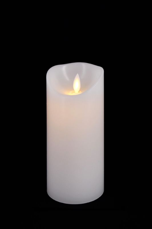 Moving Flame Real Wax LED Candle (Req. 3xAAA Batteries) -  White - Set of 8