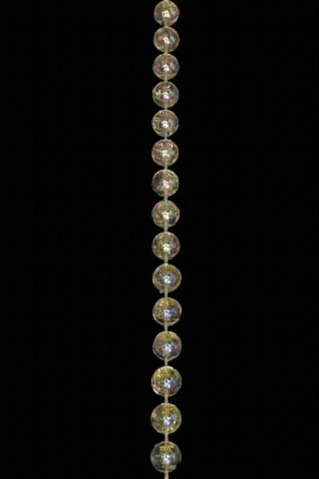 Clear acrylic bead garland, 6mm beads, 29m long, perfect for elegant home decor, events, and creative displays.