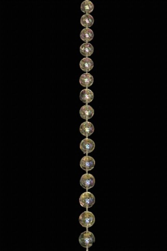 Clear acrylic bead garland, 6mm beads, 29m long, perfect for elegant home decor, events, and creative displays.