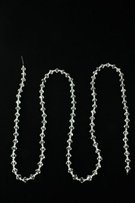 Clear acrylic bead garland set of 6, each 1.7m long, featuring sparkly 14mm beads for elegant decor.