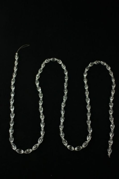 Clear acrylic barrel bead garland set of 6, each 1.7 meters, perfect for elegant indoor and outdoor decor.
