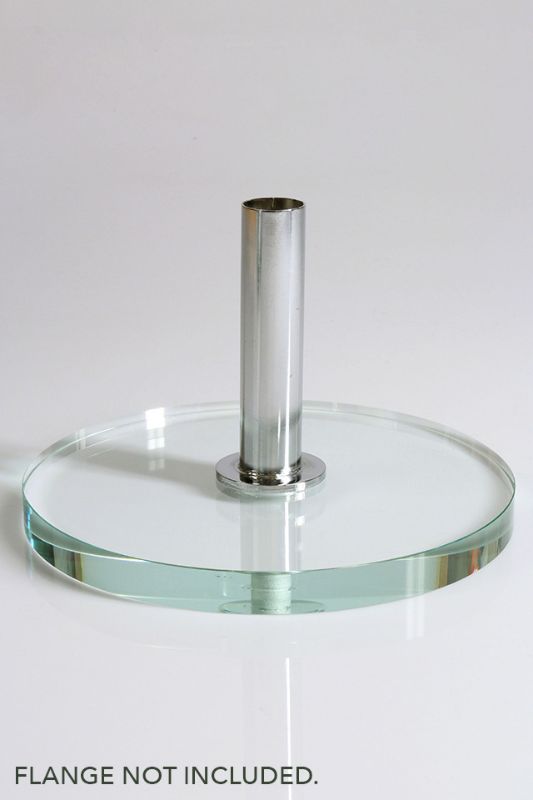 Clear quartz glass round base, 220mm diameter, perfect for showcasing centerpieces, candles, and floral arrangements elegantly.