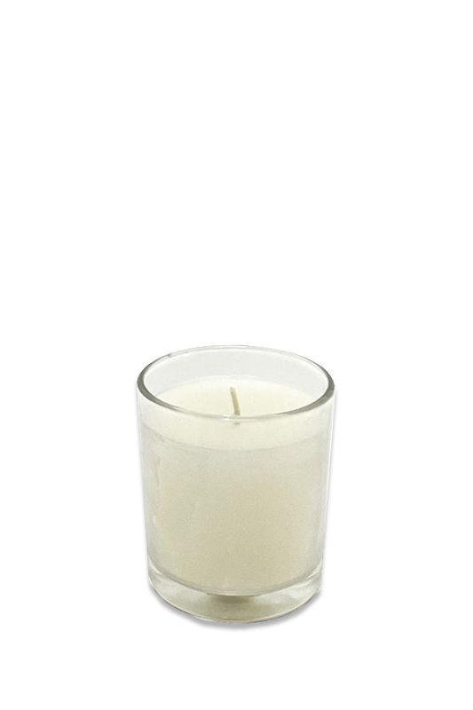 Small Plain Glass Votive Candle -  Clear - Set of 12