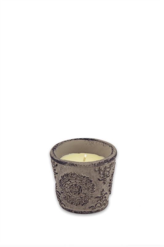 Small Citronella Candle - Cement Pot -  Grey - Set of 6
