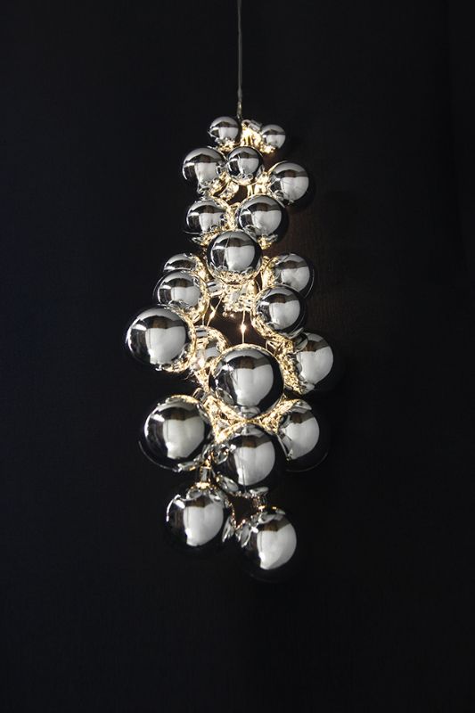 22 LED Cascading Baubles -  Silver