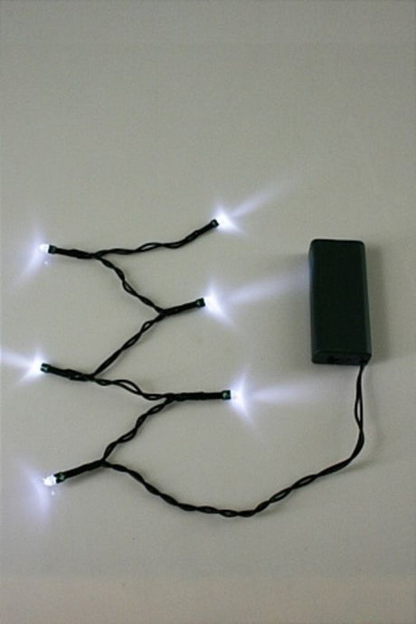 Cool white LED string lights measuring 55cm, perfect for festive decor and creating enchanting ambiances indoors or outdoors.