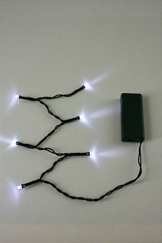 Cool white LED string lights measuring 55cm, perfect for festive decor and creating enchanting ambiances indoors or outdoors.