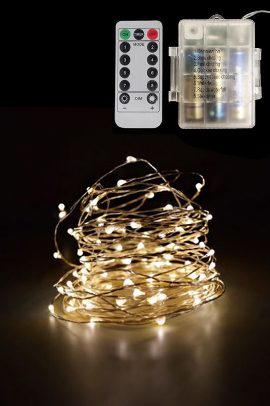 120 x Warm White Waterfall SEED LED String -  White