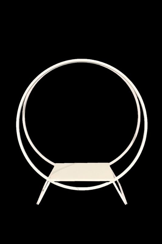 Double Ring Wedding Cake Stand -  White