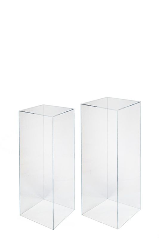 Set of 2 - Clear Acrylic Plinths -  Clear