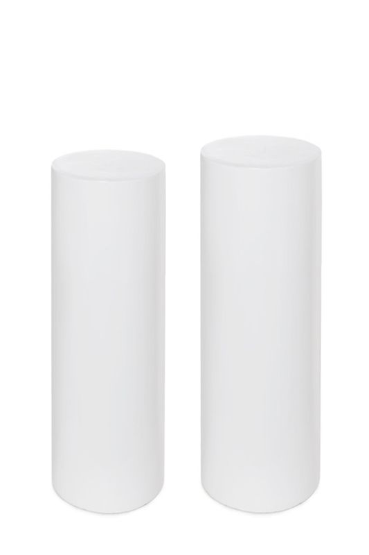 Set of 2 - Round White Acrylic Plinths -  White
