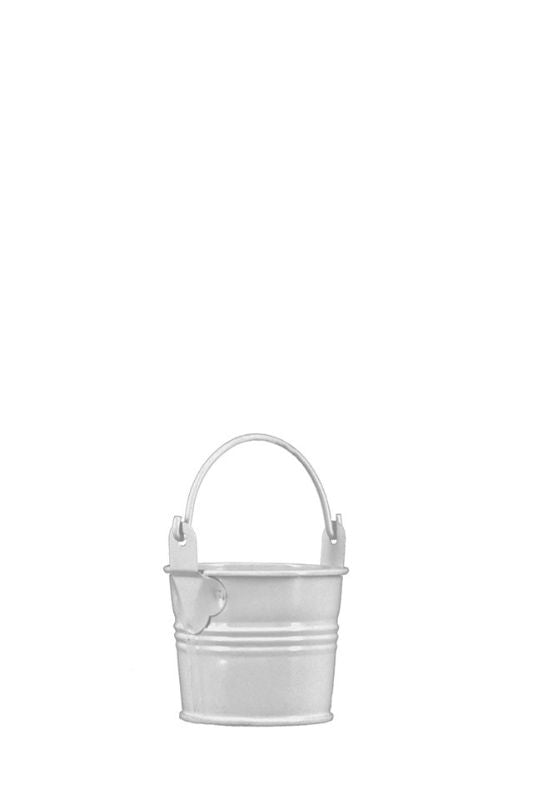 Gloss T-Light Bucket -  White - Set of 12