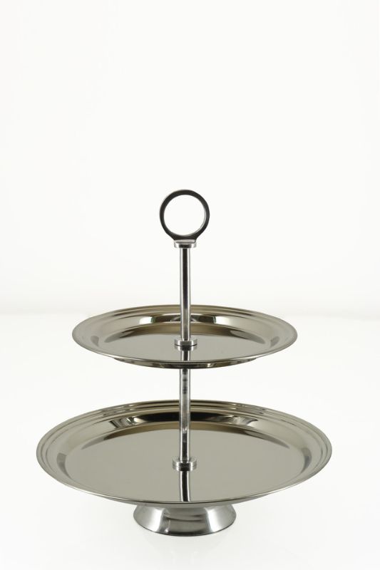 2 Tier Cupcake Stand -  Silver