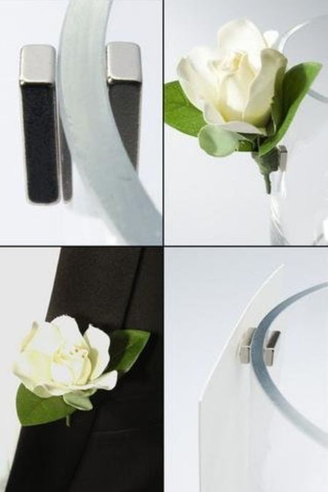 Premium silver corsage magnets, 35 pairs, compact and powerful for securing florals without pin holes. Perfect for events.