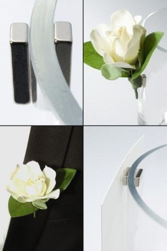 Premium silver corsage magnets, 35 pairs, compact and powerful for securing florals without pin holes. Perfect for events.