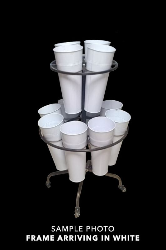 12 Vase Centre Flower Stand -  White
