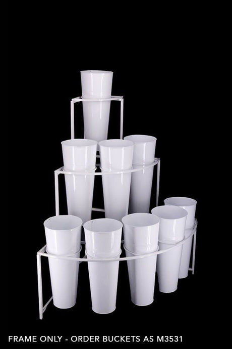 Elegant white 9 vase flower stand corner, perfect for showcasing fresh or artificial flowers in any decor setting.