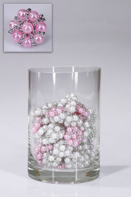 Light pink pearl rosettes set of 10, perfect for floral arrangements, crafts, and special event décor.