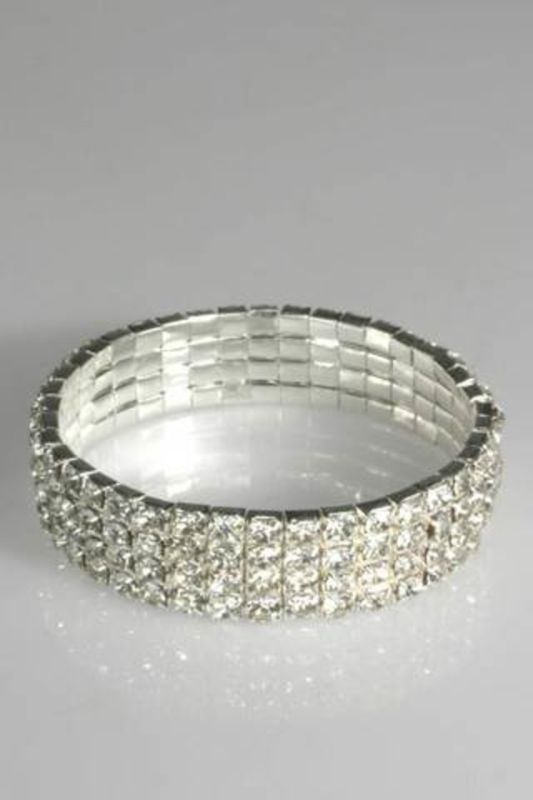 Florist - Diamante Corsage Bracelet (4x40) -  Silver - Set of 12