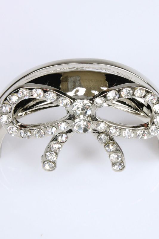 Name Card Holder 'Bow' -  Silver - Set of 12