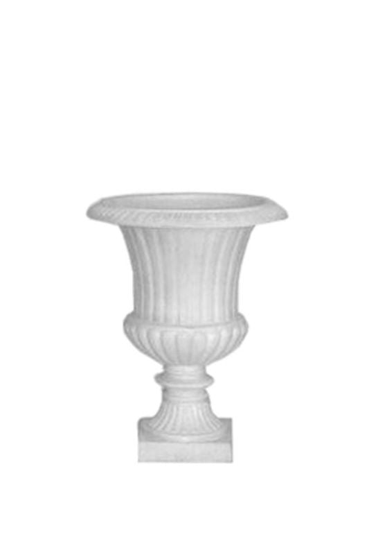 Medium Fluted Fibreglass Urn -  White Wash