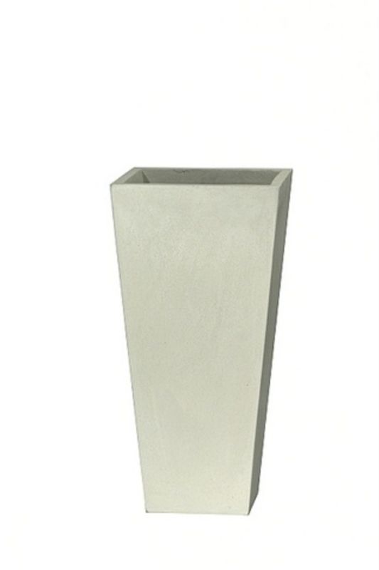 Small tapered fibreglass planter in smoke finish, stylish and durable for modern indoor and outdoor gardening.