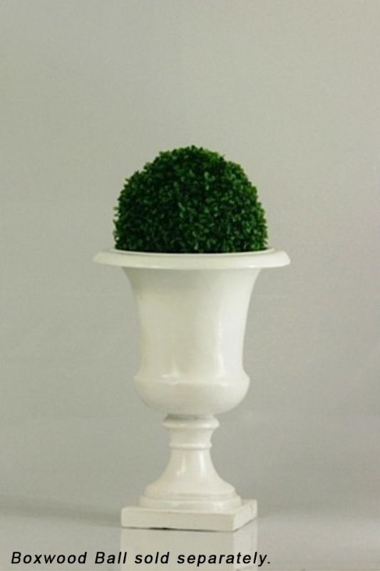 Small Plain Gloss Urn in White, featuring a timeless design, durable fiberglass, and a smooth gloss finish for elegant displays.